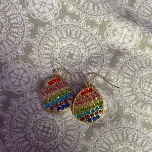 Rainbow sparkly dangly earrings